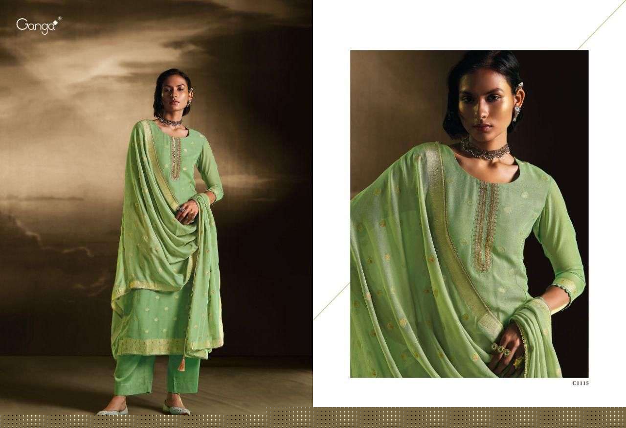SHASHI BY GANGA FASHION 1110 TO 1115 SERIES BEAUTIFUL SUITS COLORFUL STYLISH FANCY CASUAL WEAR & ETHNIC WEAR VISCOSE GEORGETTE DRESSES AT WHOLESALE PRICE