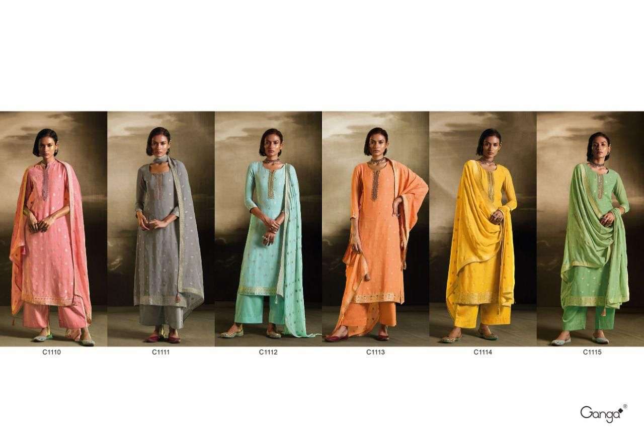 SHASHI BY GANGA FASHION 1110 TO 1115 SERIES BEAUTIFUL SUITS COLORFUL STYLISH FANCY CASUAL WEAR & ETHNIC WEAR VISCOSE GEORGETTE DRESSES AT WHOLESALE PRICE