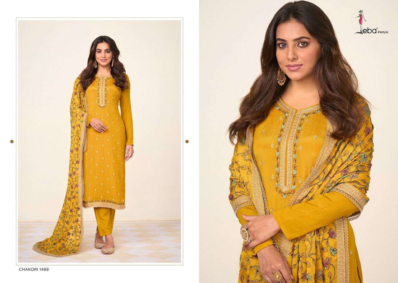 Chakori Vol-2 By Eba Lifestyle 1499 To 1502 Series Beautiful Suits Colorful Stylish Fancy Casual Wear & Ethnic Wear Heavy Chinnon Dresses At Wholesale Price