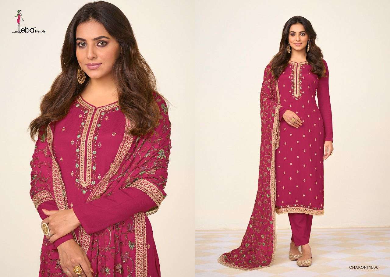 Chakori Vol-2 By Eba Lifestyle 1499 To 1502 Series Beautiful Suits Colorful Stylish Fancy Casual Wear & Ethnic Wear Heavy Chinnon Dresses At Wholesale Price