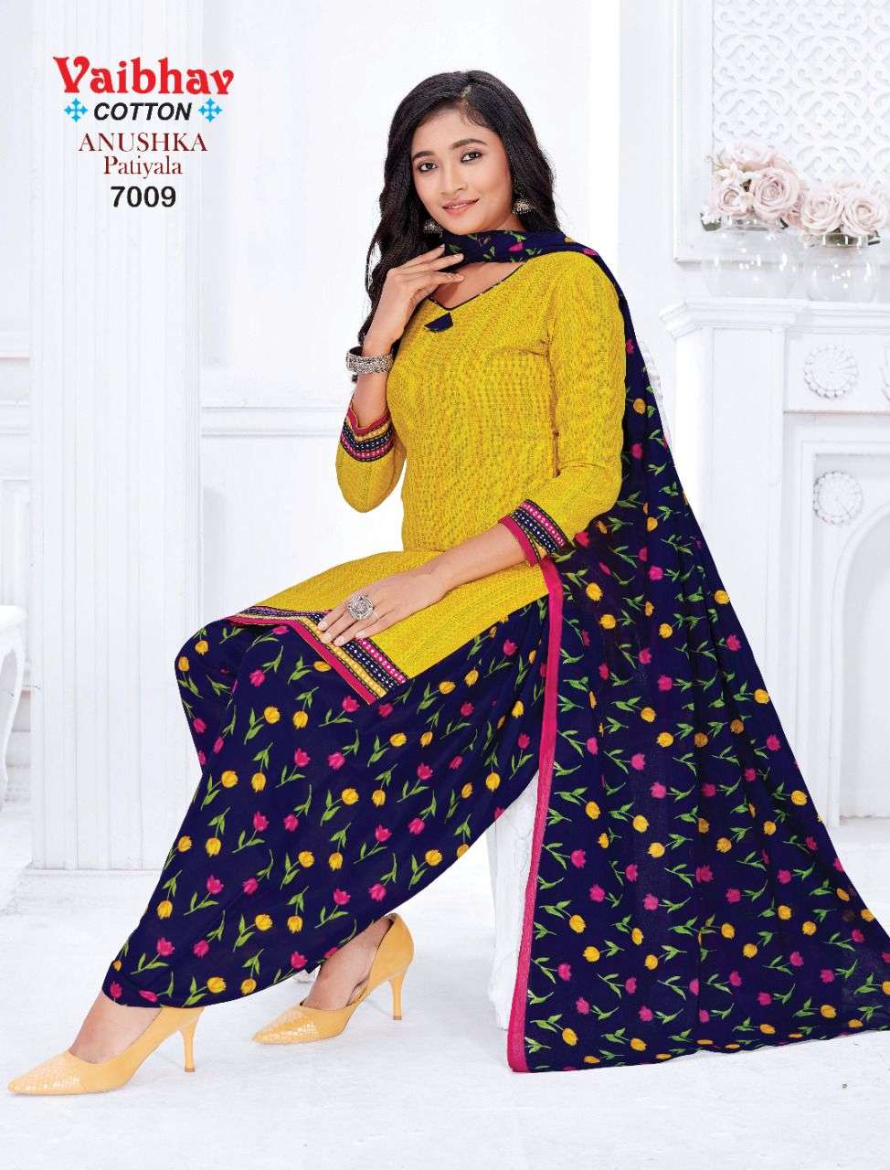ANUSHKA PATIYALA VOL-7 BY VAIBHAV COTTON 7001 TO 7010 SERIES BEAUTIFUL SUITS COLORFUL STYLISH FANCY CASUAL WEAR & ETHNIC WEAR PURE COTTON DRESSES AT WHOLESALE PRICE