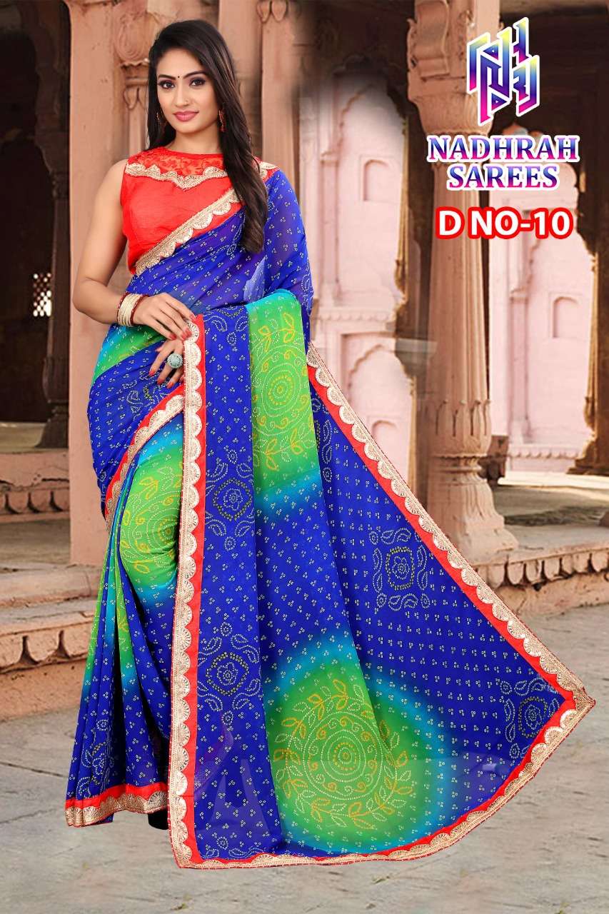 RANGOLI BY NADHRAH SAREES 07 TO 10 SERIES INDIAN TRADITIONAL WEAR COLLECTION BEAUTIFUL STYLISH FANCY COLORFUL PARTY WEAR & OCCASIONAL WEAR HEAVY GEORGETTE SAREES AT WHOLESALE PRICE
