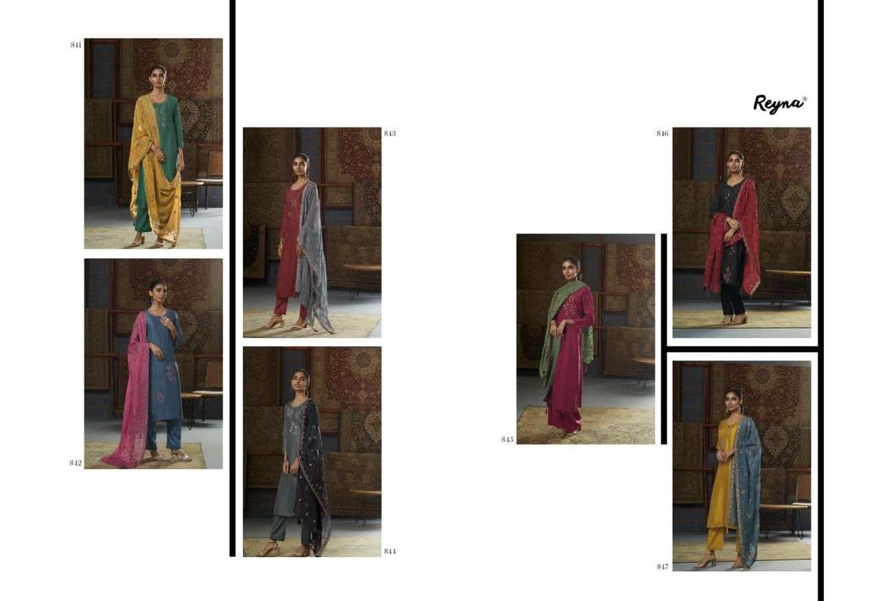 GUL BY REYNA 841 TO 847 BEAUTIFUL SUITS COLORFUL STYLISH FANCY CASUAL WEAR & ETHNIC WEAR BEMBERG SILK DRESSES AT WHOLESALE PRICE