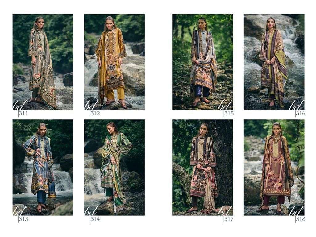 BA-DASTOOR BY AIQA 311 TO 318 SERIES BEAUTIFUL SUITS COLORFUL STYLISH FANCY CASUAL WEAR & ETHNIC WEAR PURE PASHMINA DRESSES AT WHOLESALE PRICE