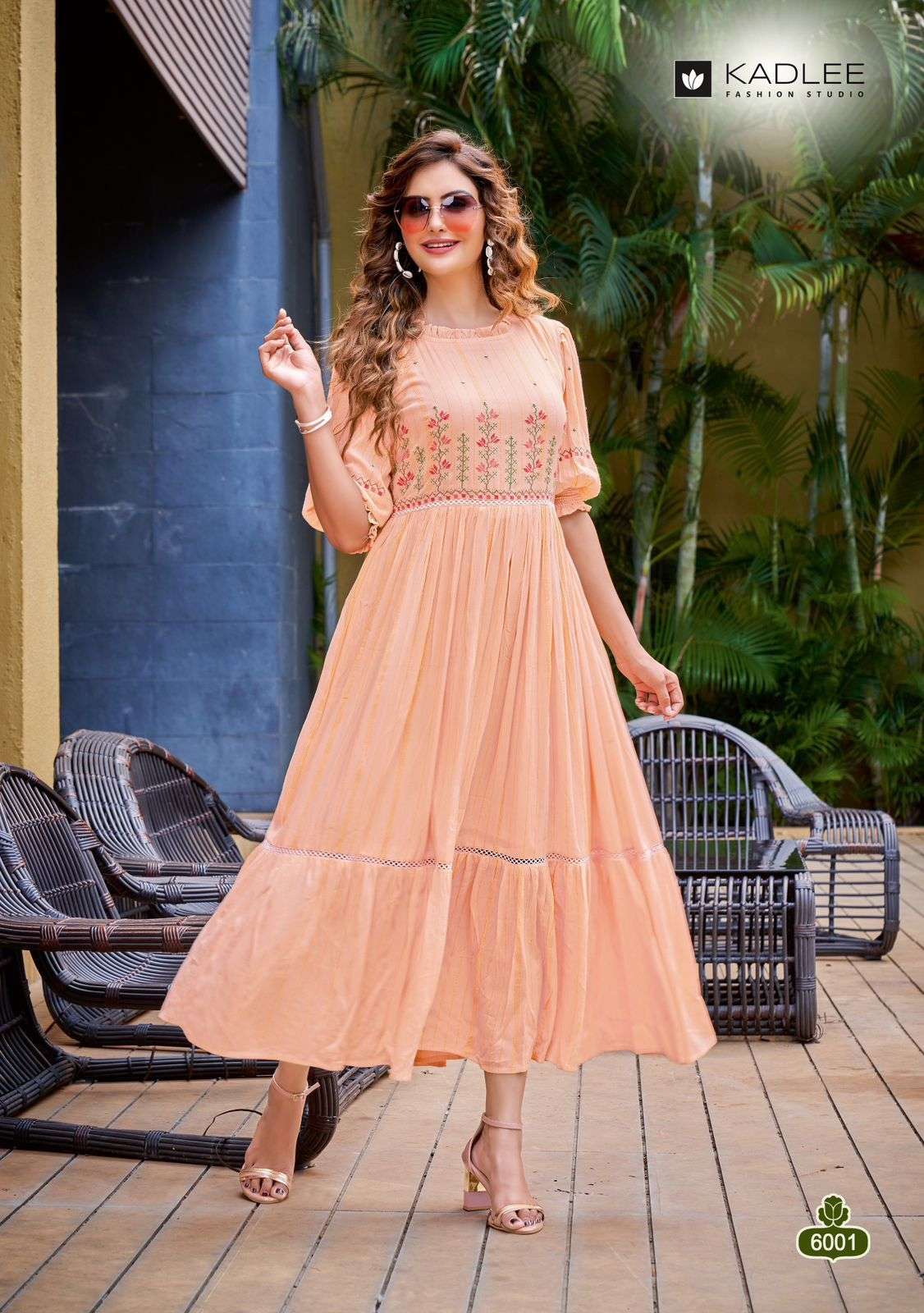 JENNIFER BY KADLEE 6001 TO 6004 SERIES BEAUTIFUL STYLISH FANCY COLORFUL CASUAL WEAR & ETHNIC WEAR VISCOSE RAYON GOWNS AT WHOLESALE PRICE