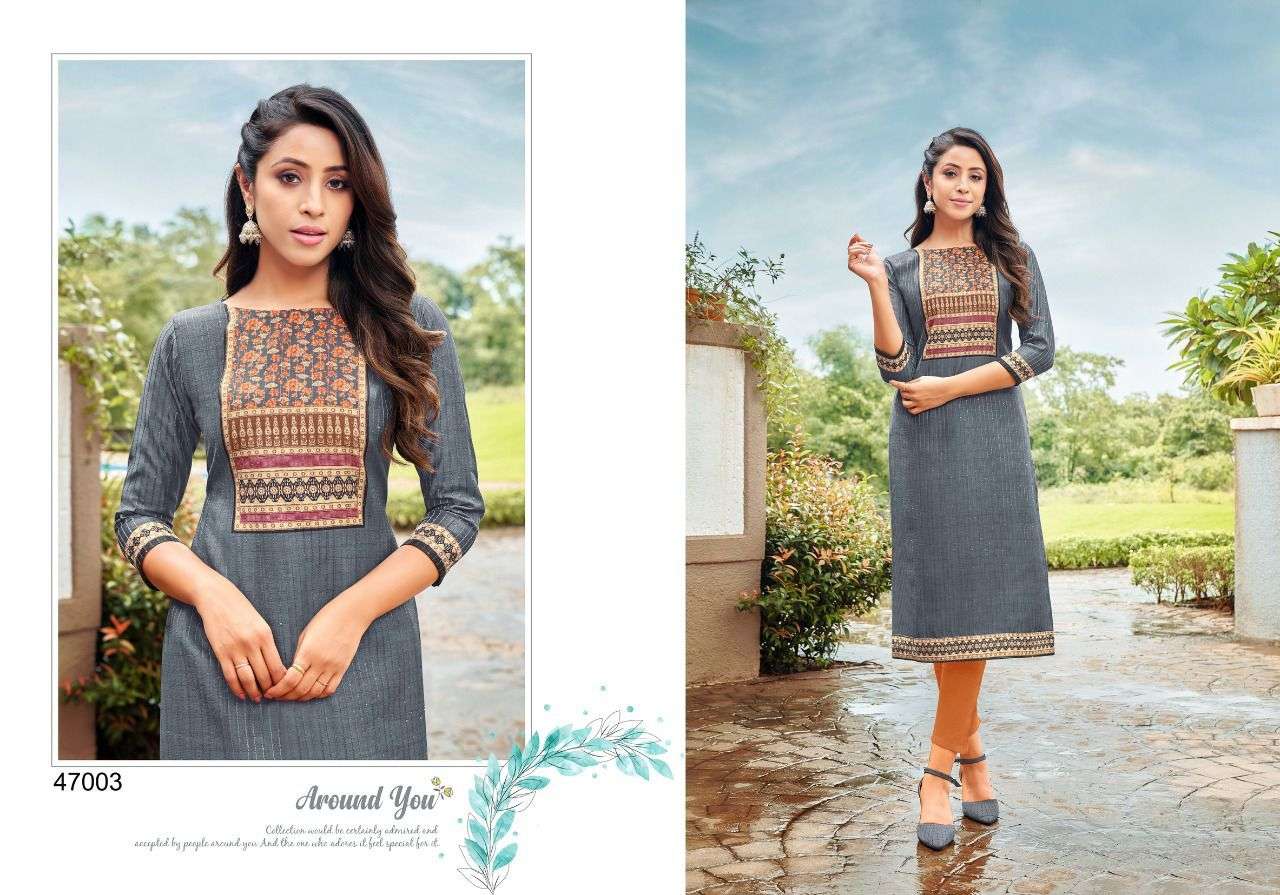 KISSMISS BY ARTIO 47001 TO 47010 SERIES DESIGNER STYLISH FANCY COLORFUL BEAUTIFUL PARTY WEAR & ETHNIC WEAR COLLECTION SLUB SILK KURTIS AT WHOLESALE PRICE