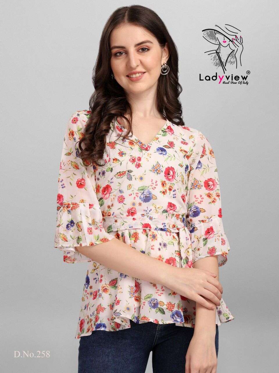 GORGEOUS BY LADY VIEW 258 TO 261 SERIES BEAUTIFUL STYLISH FANCY COLORFUL CASUAL WEAR & ETHNIC WEAR HEAVY GEORGETTE KURTIS AT WHOLESALE PRICE