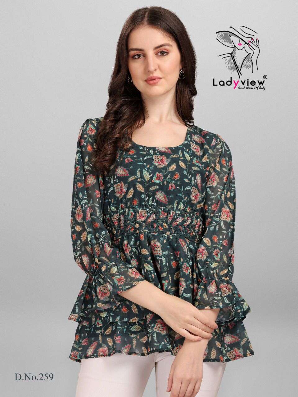 GORGEOUS BY LADY VIEW 258 TO 261 SERIES BEAUTIFUL STYLISH FANCY COLORFUL CASUAL WEAR & ETHNIC WEAR HEAVY GEORGETTE KURTIS AT WHOLESALE PRICE