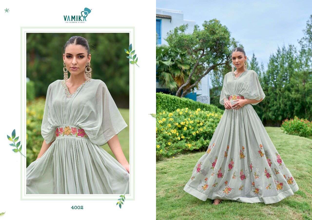 Sofiyan By Vamika 4001 To 4006 Series Beautiful Stylish Fancy Colorful Casual Wear & Ethnic Wear Heavy Georgette Gowns At Wholesale Price