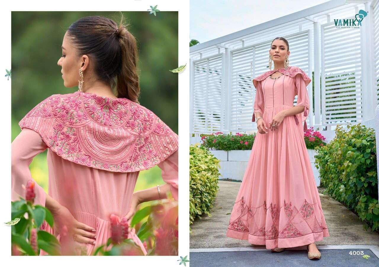 Sofiyan By Vamika 4001 To 4006 Series Beautiful Stylish Fancy Colorful Casual Wear & Ethnic Wear Heavy Georgette Gowns At Wholesale Price