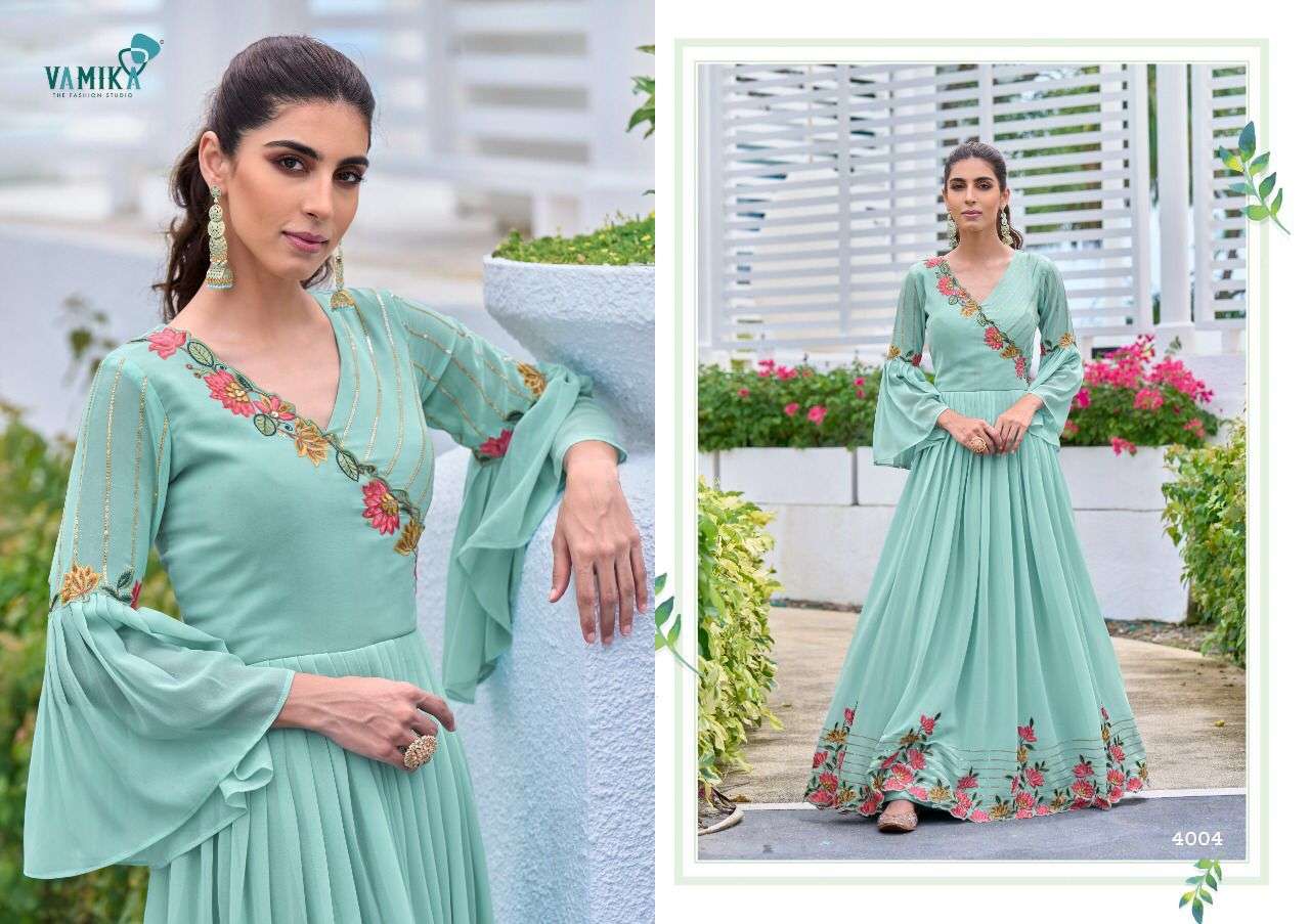 Sofiyan By Vamika 4001 To 4006 Series Beautiful Stylish Fancy Colorful Casual Wear & Ethnic Wear Heavy Georgette Gowns At Wholesale Price