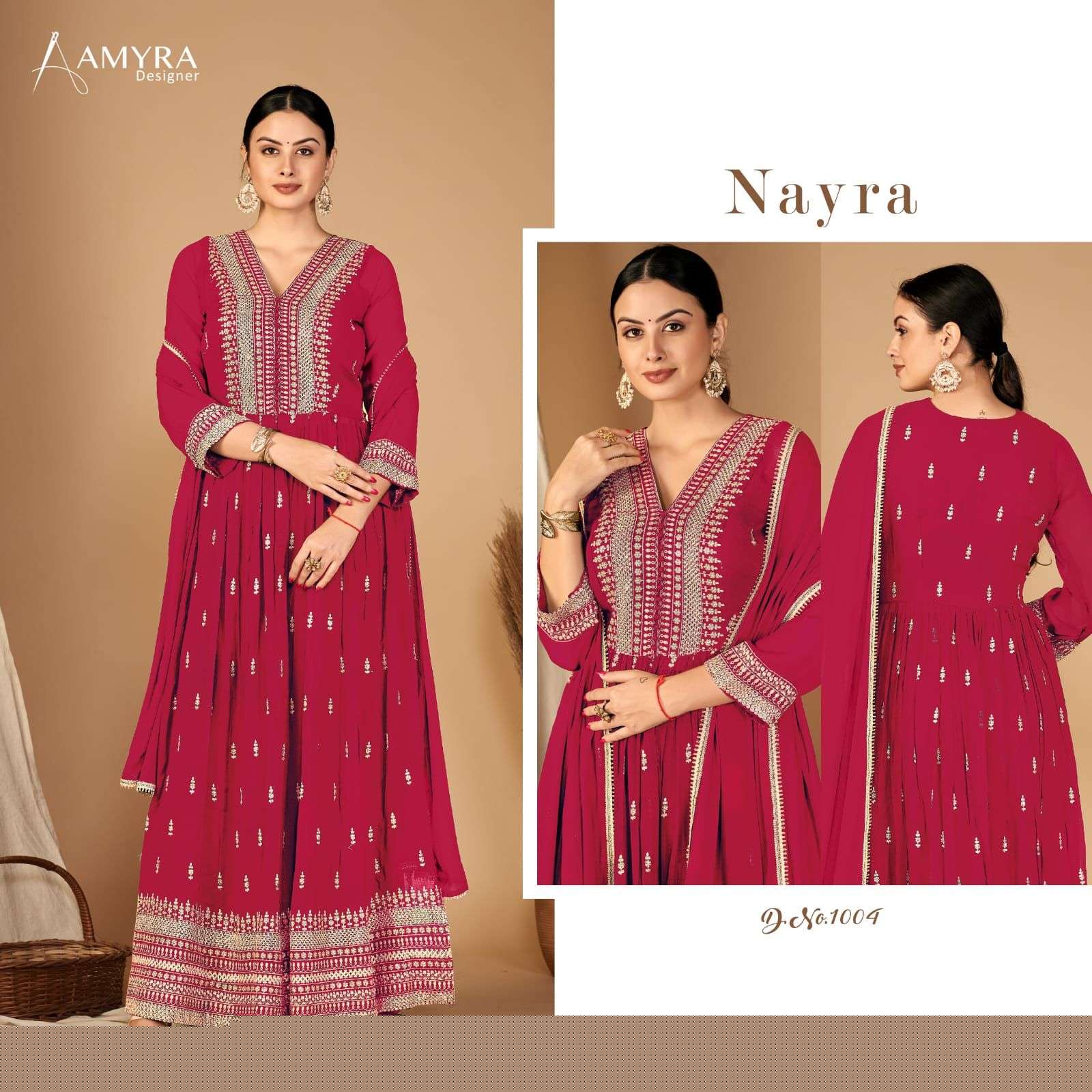Nayra By Amyra Designer 1001 To 1004 Series Beautiful Anarkali Suits Colorful Stylish Fancy Casual Wear & Ethnic Wear Heavy Georgette Dresses At Wholesale Price
