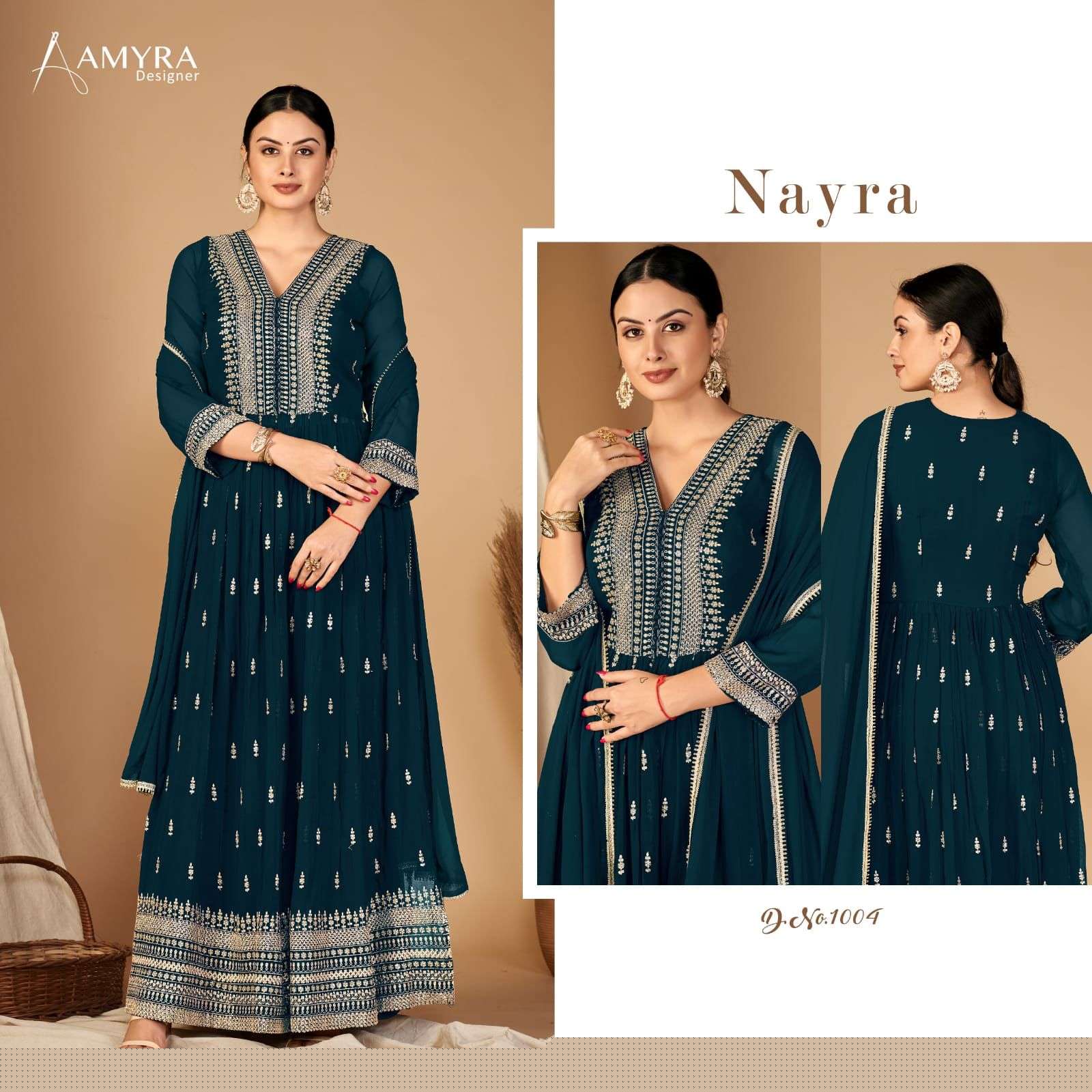 Nayra By Amyra Designer 1001 To 1004 Series Beautiful Anarkali Suits Colorful Stylish Fancy Casual Wear & Ethnic Wear Heavy Georgette Dresses At Wholesale Price