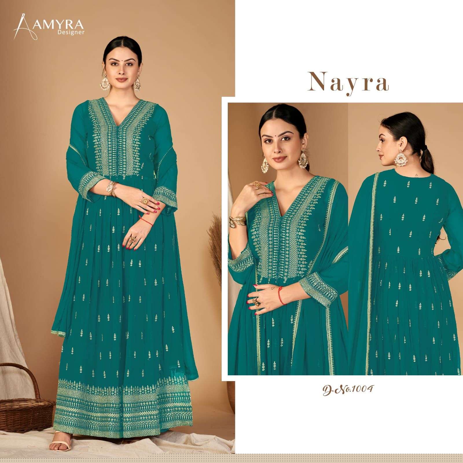 Nayra By Amyra Designer 1001 To 1004 Series Beautiful Anarkali Suits Colorful Stylish Fancy Casual Wear & Ethnic Wear Heavy Georgette Dresses At Wholesale Price