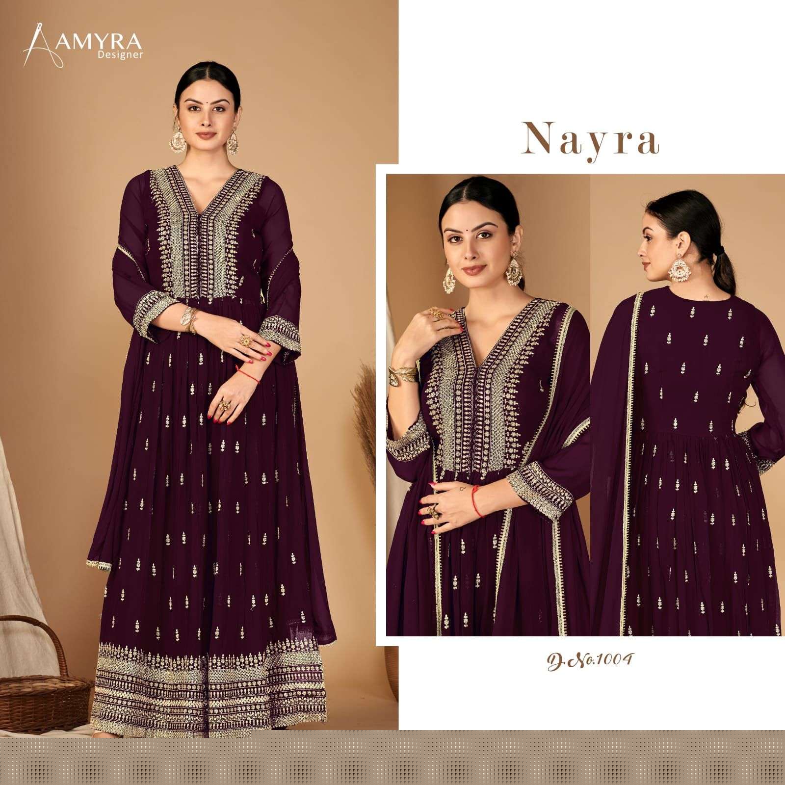 Nayra By Amyra Designer 1001 To 1004 Series Beautiful Anarkali Suits Colorful Stylish Fancy Casual Wear & Ethnic Wear Heavy Georgette Dresses At Wholesale Price