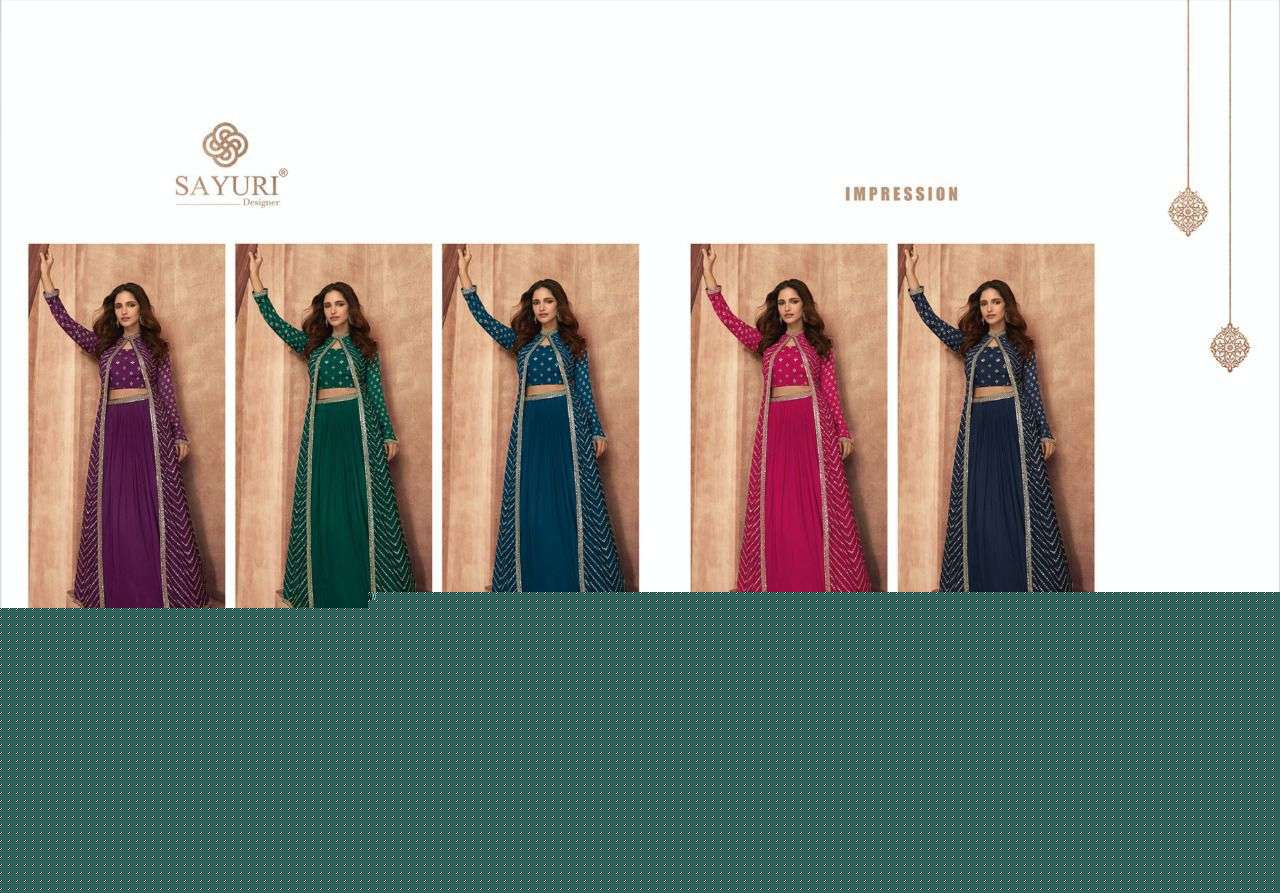 Impression By Sayuri 9514 To 9514-D Series Designer Stylish Fancy Colorful Beautiful Party Wear & Ethnic Wear Collection Chinnon Silk Tops With Bottom At Wholesale Price