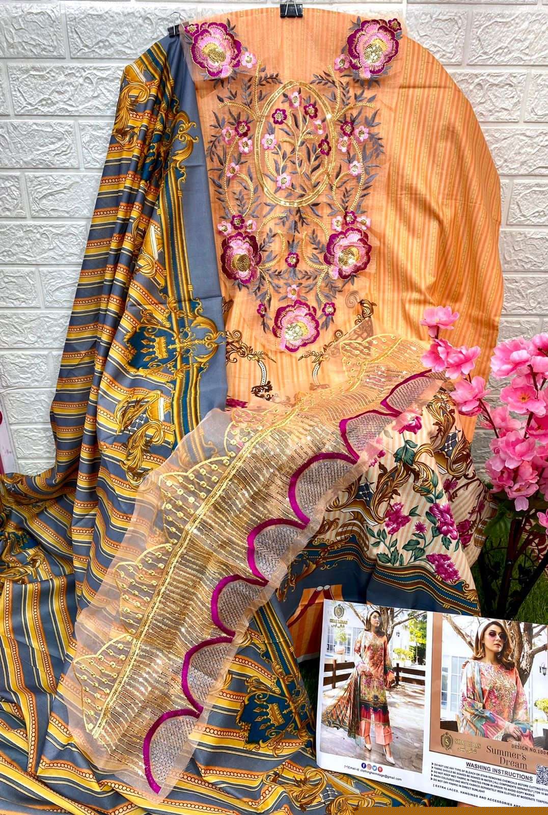 SUMMERS DREAM BY SHAI LIBAS 1001 TO 1005 SERIES BEAUTIFUL PAKISTANI SUITS COLORFUL STYLISH FANCY CASUAL WEAR & ETHNIC WEAR PURE CAMBRIC COTTON DIGITAL PRINT DRESSES AT WHOLESALE PRICE