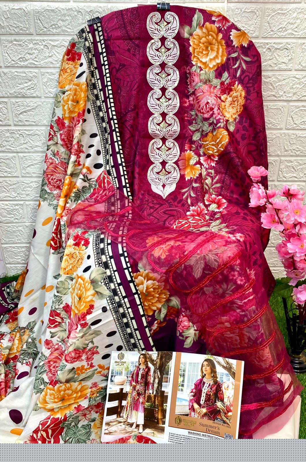 SUMMERS DREAM BY SHAI LIBAS 1001 TO 1005 SERIES BEAUTIFUL PAKISTANI SUITS COLORFUL STYLISH FANCY CASUAL WEAR & ETHNIC WEAR PURE CAMBRIC COTTON DIGITAL PRINT DRESSES AT WHOLESALE PRICE