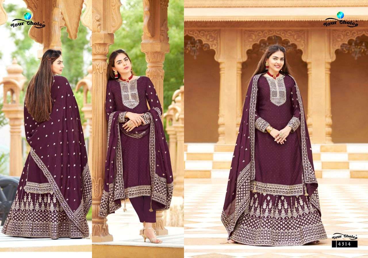 Senorita Plus By Your Choice 4314 To 4318 Series Designer Suits Beautiful Stylish Fancy Colorful Party Wear & Occasional Wear Heavy Chinnon Dresses At Wholesale Price
