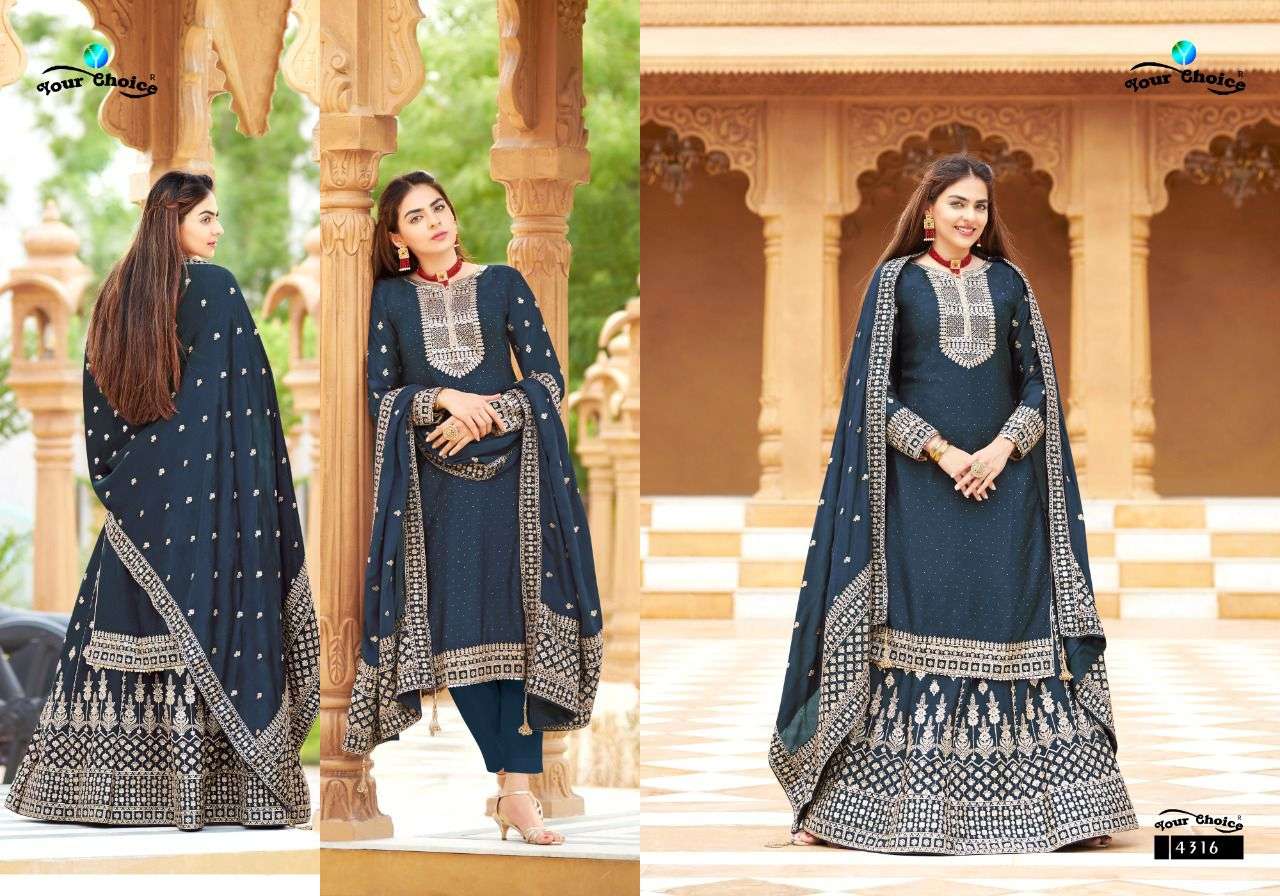Senorita Plus By Your Choice 4314 To 4318 Series Designer Suits Beautiful Stylish Fancy Colorful Party Wear & Occasional Wear Heavy Chinnon Dresses At Wholesale Price