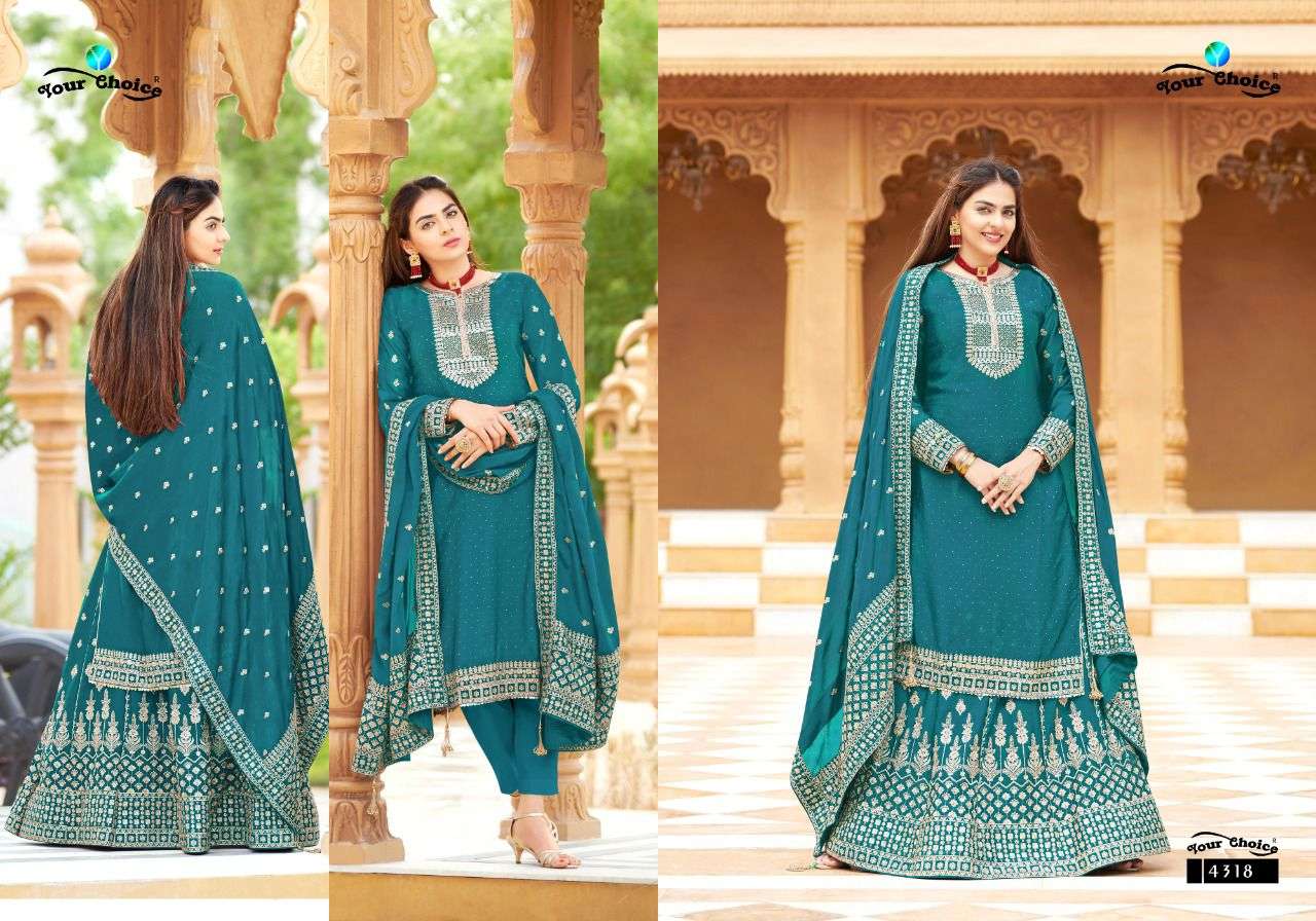 Senorita Plus By Your Choice 4314 To 4318 Series Designer Suits Beautiful Stylish Fancy Colorful Party Wear & Occasional Wear Heavy Chinnon Dresses At Wholesale Price