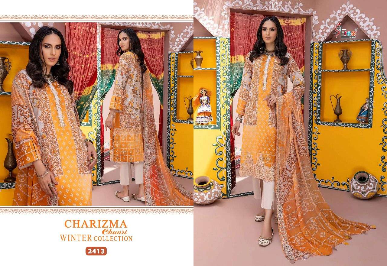 Charizma Chunri Winter Collection By Shree Fabs 2410 To 2416 Series Beautiful Pakistani Suits Colorful Stylish Fancy Casual Wear & Ethnic Wear Pashmina Embroidered Dresses At Wholesale Price