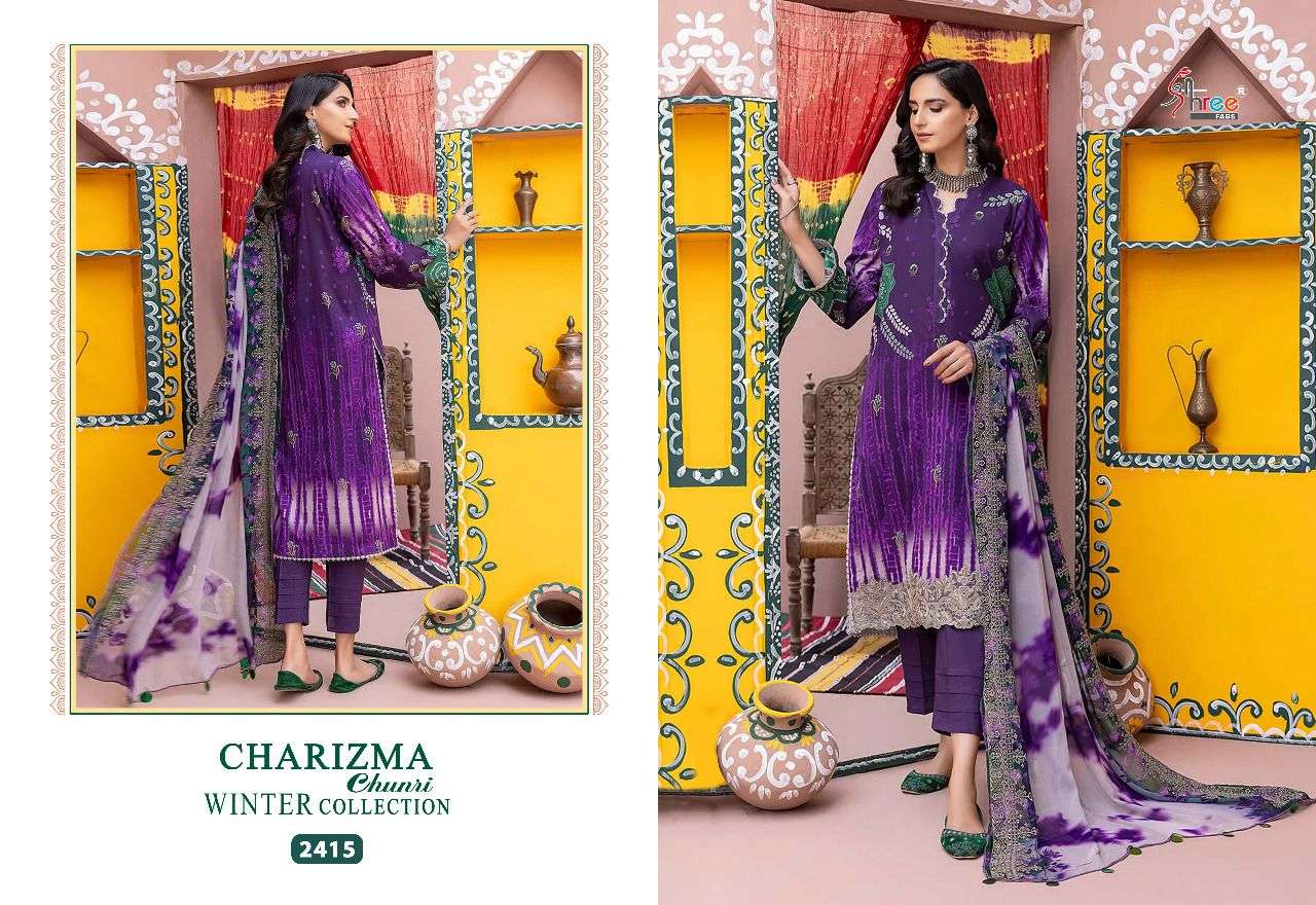 Charizma Chunri Winter Collection By Shree Fabs 2410 To 2416 Series Beautiful Pakistani Suits Colorful Stylish Fancy Casual Wear & Ethnic Wear Pashmina Embroidered Dresses At Wholesale Price