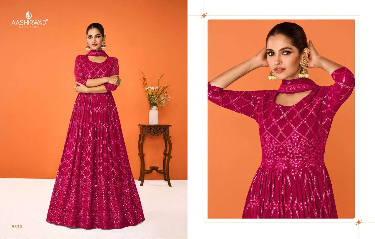 IMARA BY GULKAND 9320 TO 9324 SERIES BEAUTIFUL ANARKALI SUITS COLORFUL STYLISH FANCY CASUAL WEAR & ETHNIC WEAR GEORGETTE EMBROIDERED DRESSES AT WHOLESALE PRICE