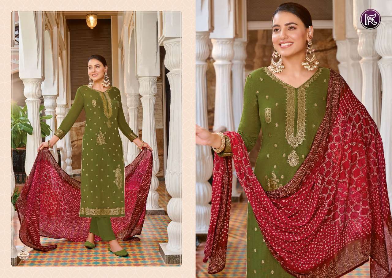 KALA JACQUARD VOL-2 BY KALA FASHION 6001 TO 6006 SERIES DESIGNER SUITS COLLECTION BEAUTIFUL STYLISH COLORFUL FANCY PARTY WEAR & OCCASIONAL WEAR SILK JACQUARD DRESSES AT WHOLESALE PRICE