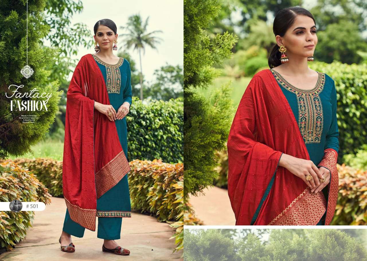 KALA BY CHERRY 51 TO 504 SERIES DESIGNER SUITS COLLECTION BEAUTIFUL STYLISH COLORFUL FANCY PARTY WEAR & OCCASIONAL WEAR PURE SILK DRESSES AT WHOLESALE PRICE