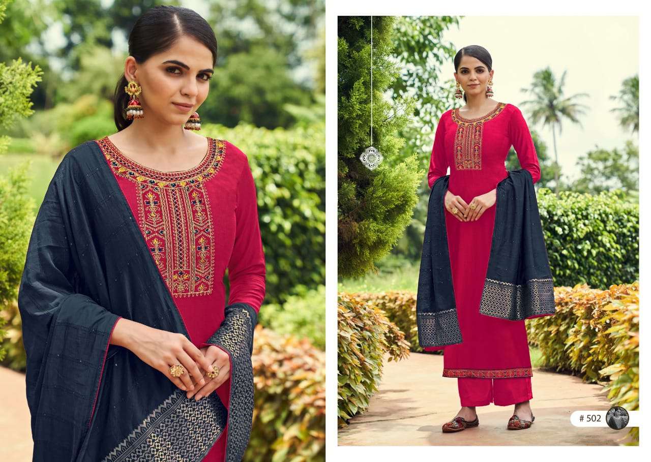 KALA BY CHERRY 51 TO 504 SERIES DESIGNER SUITS COLLECTION BEAUTIFUL STYLISH COLORFUL FANCY PARTY WEAR & OCCASIONAL WEAR PURE SILK DRESSES AT WHOLESALE PRICE