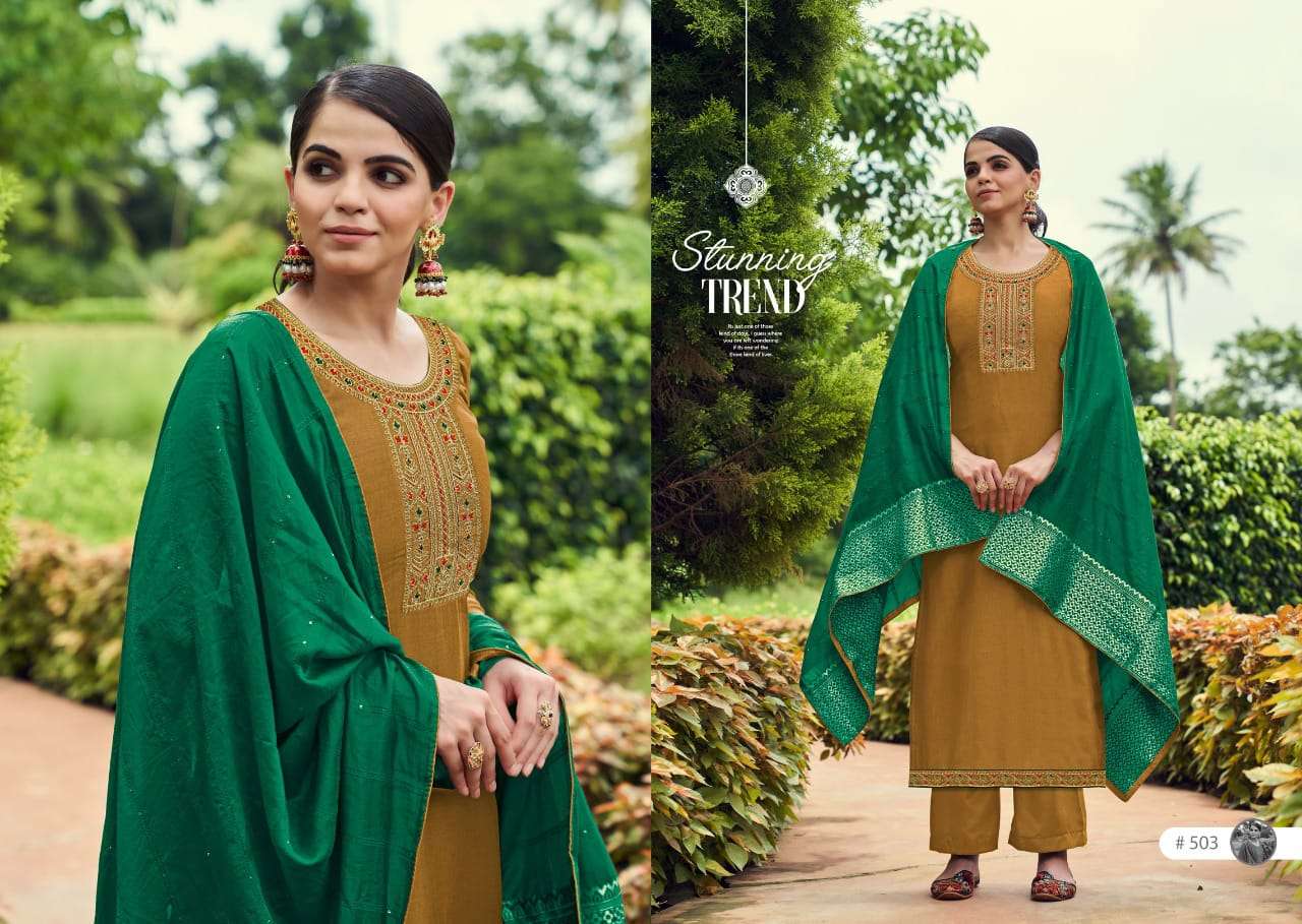 KALA BY CHERRY 51 TO 504 SERIES DESIGNER SUITS COLLECTION BEAUTIFUL STYLISH COLORFUL FANCY PARTY WEAR & OCCASIONAL WEAR PURE SILK DRESSES AT WHOLESALE PRICE