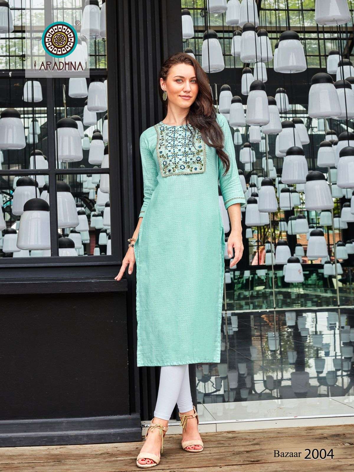 FASHION BAZAAR VOL-2 BY ARADHNA FASHION 2001 TO 2004 SERIES BEAUTIFUL STYLISH FANCY COLORFUL CASUAL WEAR & ETHNIC WEAR COTTON EMBROIDERED KURTIS AT WHOLESALE PRICE