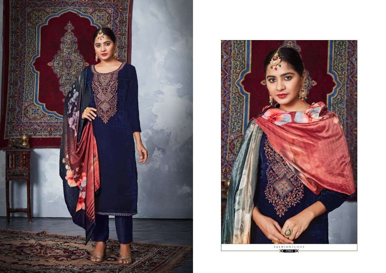 KAINAAT BY RK GOLD 37001 TO 37006 SERIES BEAUTIFUL SUITS COLORFUL STYLISH FANCY CASUAL WEAR & ETHNIC WEAR PURE VELVET EMBROIDERED DRESSES AT WHOLESALE PRICE
