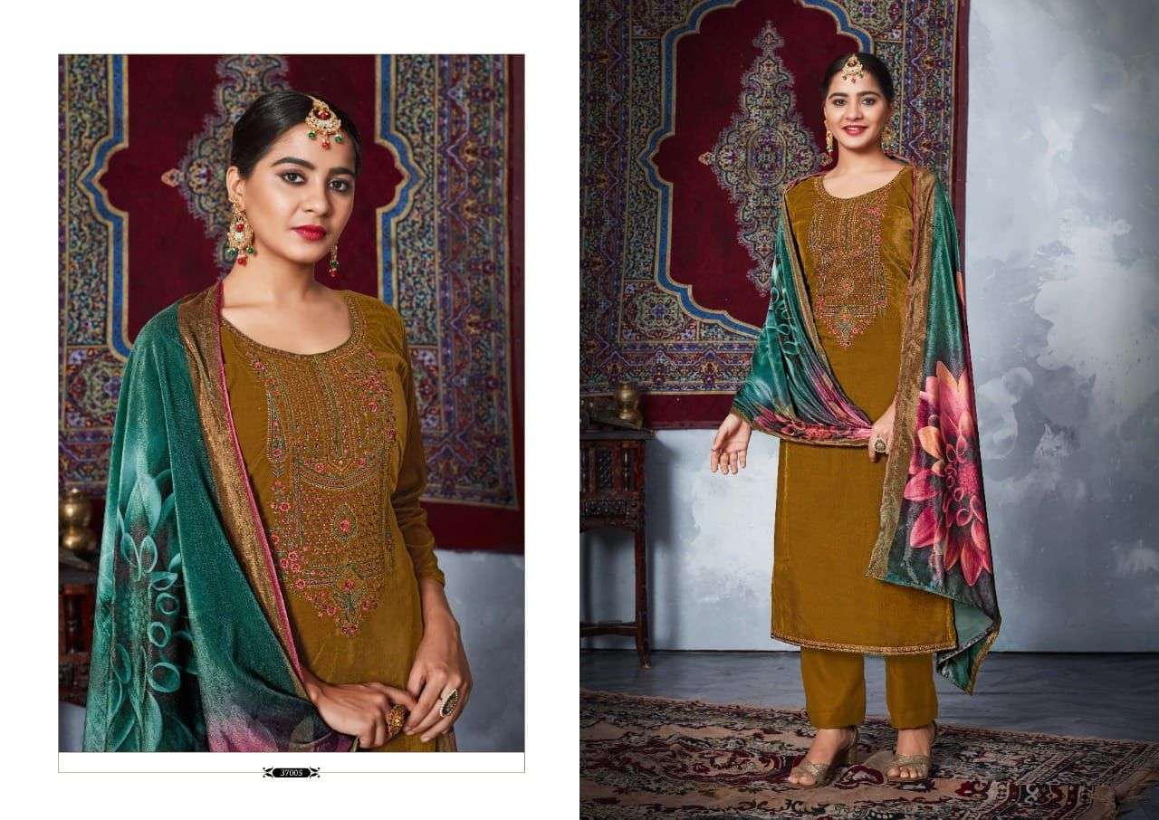 KAINAAT BY RK GOLD 37001 TO 37006 SERIES BEAUTIFUL SUITS COLORFUL STYLISH FANCY CASUAL WEAR & ETHNIC WEAR PURE VELVET EMBROIDERED DRESSES AT WHOLESALE PRICE