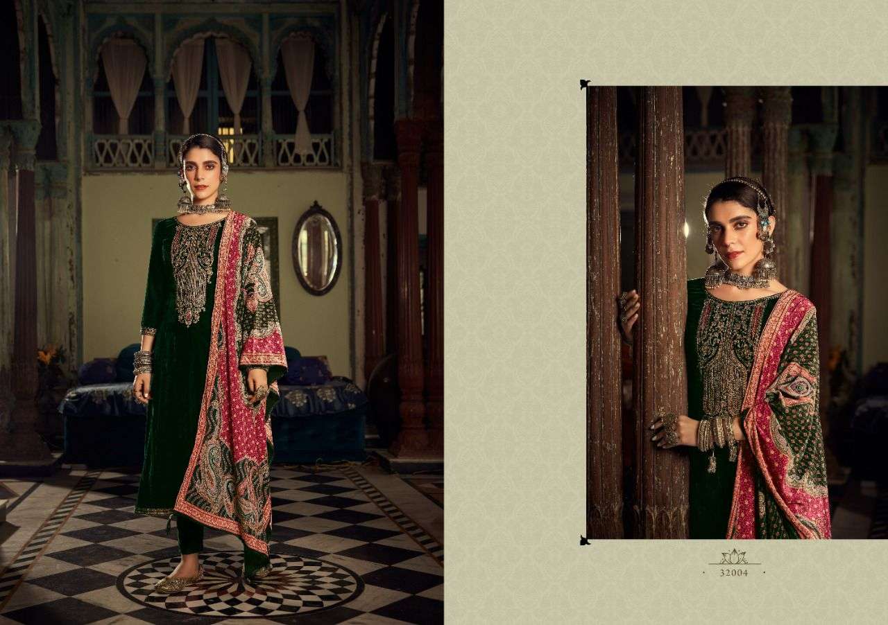 SARANGI VOL-2 BY NISHANT FASHION 32001 TO 32006 SERIES SUITS BEAUTIFUL FANCY COLORFUL STYLISH PARTY WEAR & OCCASIONAL WEAR PURE VELVET EMBROIDERY DRESSES AT WHOLESALE PRICE