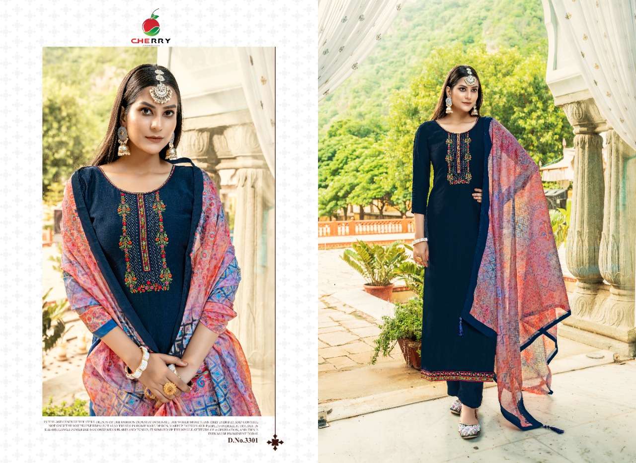 SANAYA BY CHERRY 3301 TO 3304 SERIES FESTIVE SUITS BEAUTIFUL FANCY COLORFUL STYLISH PARTY WEAR & OCCASIONAL WEAR PURE SILK DRESSES AT WHOLESALE PRICE