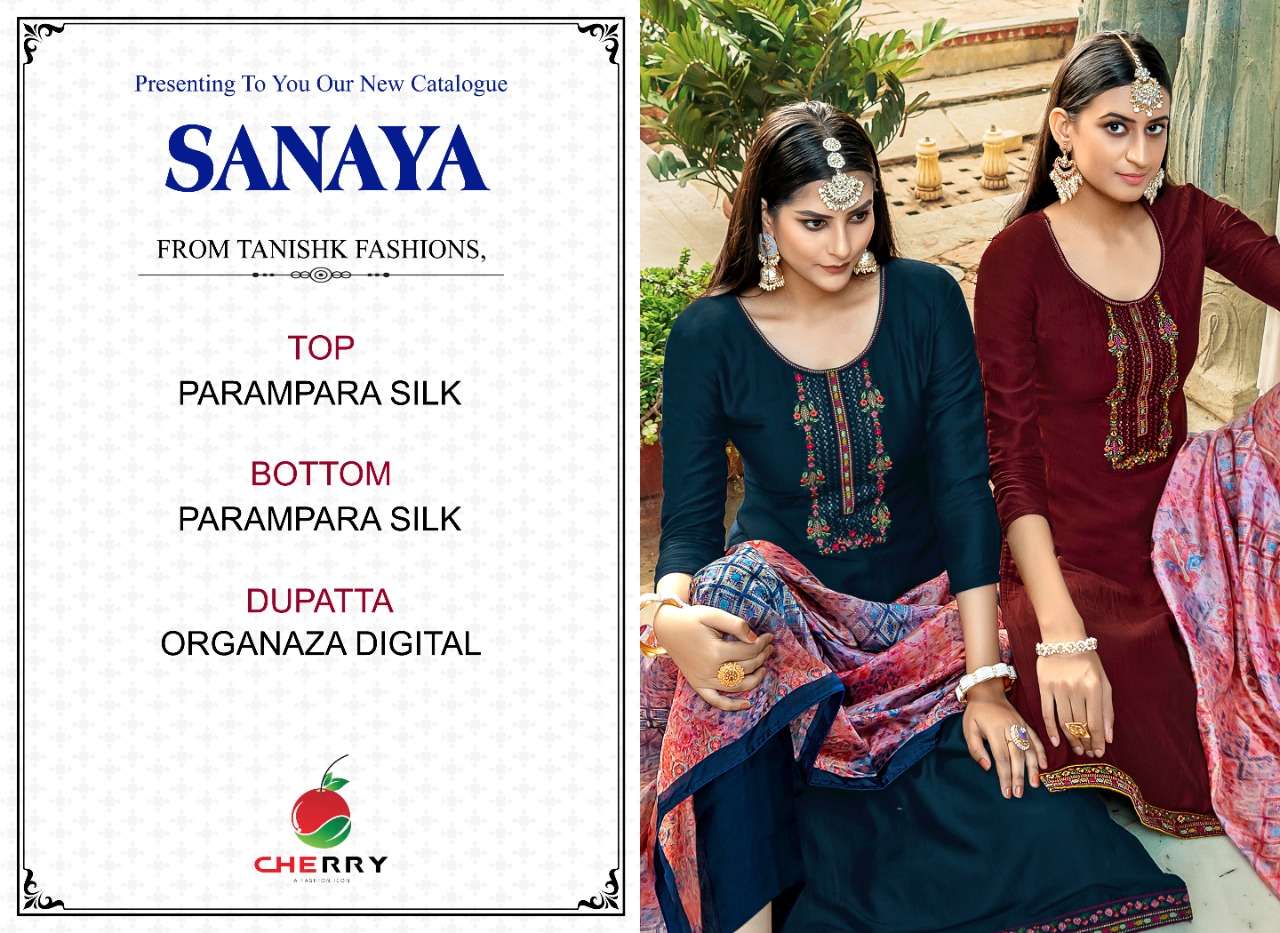 SANAYA BY CHERRY 3301 TO 3304 SERIES FESTIVE SUITS BEAUTIFUL FANCY COLORFUL STYLISH PARTY WEAR & OCCASIONAL WEAR PURE SILK DRESSES AT WHOLESALE PRICE