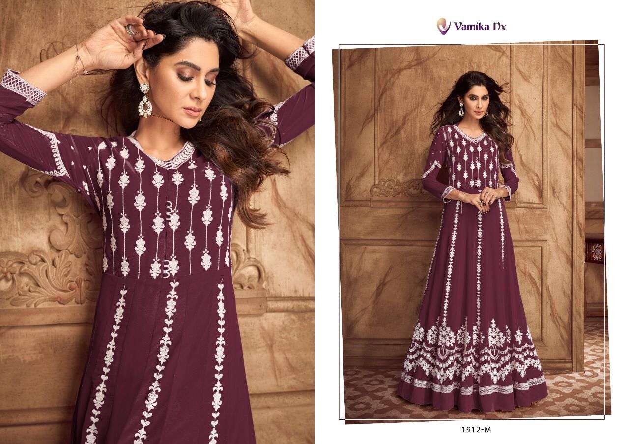 SIYA VOL-2 DARK COLOR BY VAMIKA 1912-K TO 1912-O SERIES BEAUTIFUL STYLISH FANCY COLORFUL CASUAL WEAR & ETHNIC WEAR PURE GEORGETTE GOWNS AT WHOLESALE PRICE