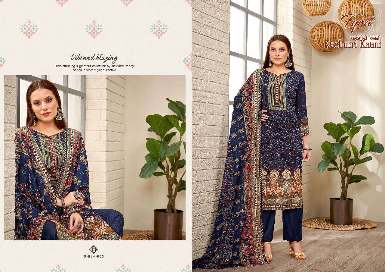 KASHMIRI KAANI BY FYRA 932-001 TO 932-008 SERIES BEAUTIFUL SUITS COLORFUL STYLISH FANCY CASUAL WEAR & ETHNIC WEAR PURE PASHMINA DRESSES AT WHOLESALE PRICE