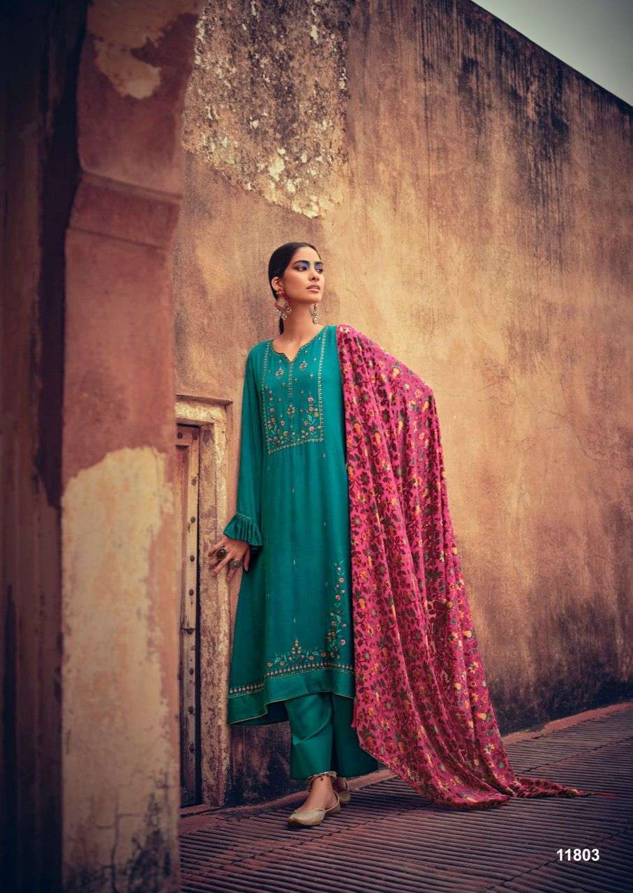 SURAHI BY DEEPSY SUITS 11801 TO 11805 SERIES PAKISTANI STYLISH BEAUTIFUL COLOURFUL PRINTED & EMBROIDERED PARTY WEAR & OCCASIONAL WEAR VISCOSE PASHMINA DRESSES AT WHOLESALE PRICE