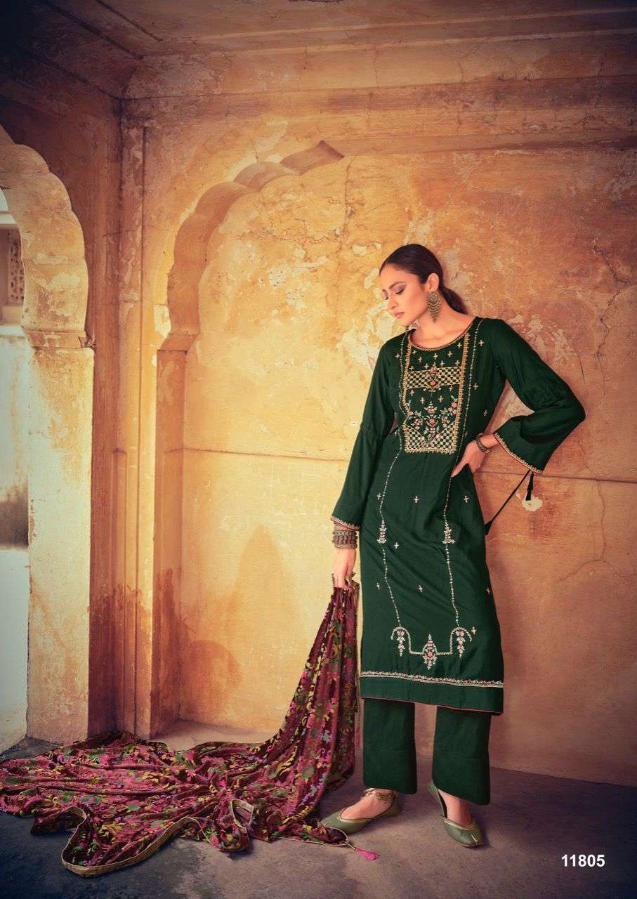 SURAHI BY DEEPSY SUITS 11801 TO 11805 SERIES PAKISTANI STYLISH BEAUTIFUL COLOURFUL PRINTED & EMBROIDERED PARTY WEAR & OCCASIONAL WEAR VISCOSE PASHMINA DRESSES AT WHOLESALE PRICE
