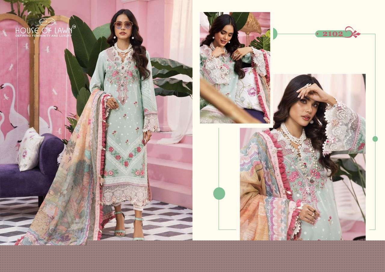 VIVA ANAYA BY HOUSE OF LAWN 2101 TO 2106 SERIES PAKISTANI SUITS BEAUTIFUL FANCY COLORFUL STYLISH PARTY WEAR & OCCASIONAL WEAR PURE LAWN PRINT DRESSES AT WHOLESALE PRICE
