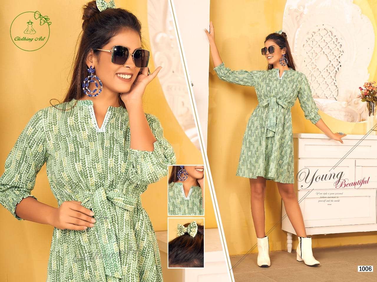 SHIVAY VOL-1 BY CLOTHING ART 1001 TO 1006 SERIES BEAUTIFUL STYLISH FANCY COLORFUL CASUAL WEAR & ETHNIC WEAR COTTON PRINT KURTIS AT WHOLESALE PRICE