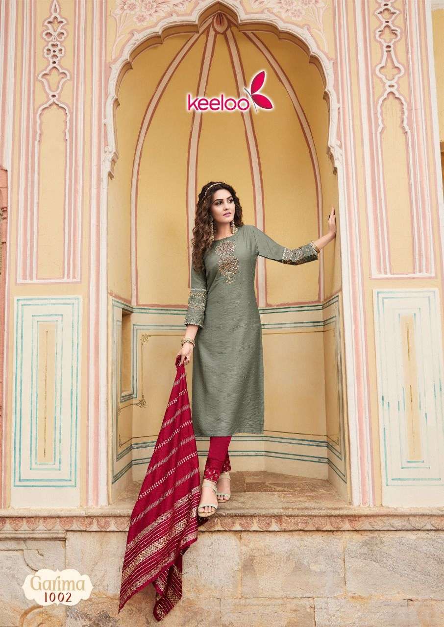 GARIMA BY KEELOO 1001 TO 1006 SERIES SUITS BEAUTIFUL FANCY COLORFUL STYLISH PARTY WEAR & OCCASIONAL WEAR VISCOSE DRESSES AT WHOLESALE PRICE
