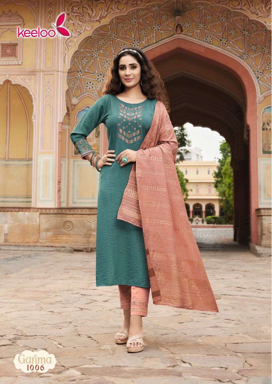 GARIMA BY KEELOO 1001 TO 1006 SERIES SUITS BEAUTIFUL FANCY COLORFUL STYLISH PARTY WEAR & OCCASIONAL WEAR VISCOSE DRESSES AT WHOLESALE PRICE