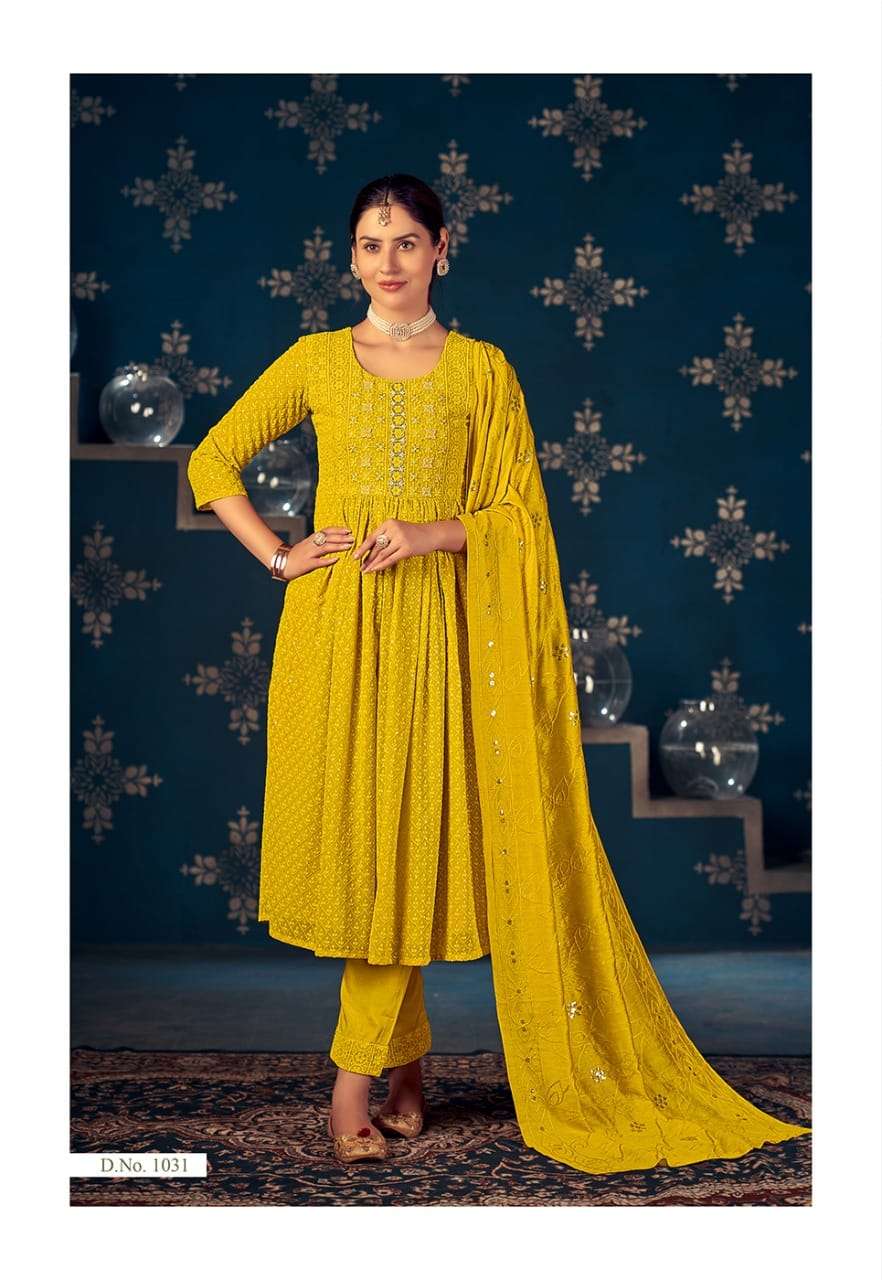 HEER BY PEHER 1028 TO 1031 SERIES SUITS BEAUTIFUL FANCY COLORFUL STYLISH PARTY WEAR & OCCASIONAL WEAR HEAVY GEORGETTE DRESSES AT WHOLESALE PRICE