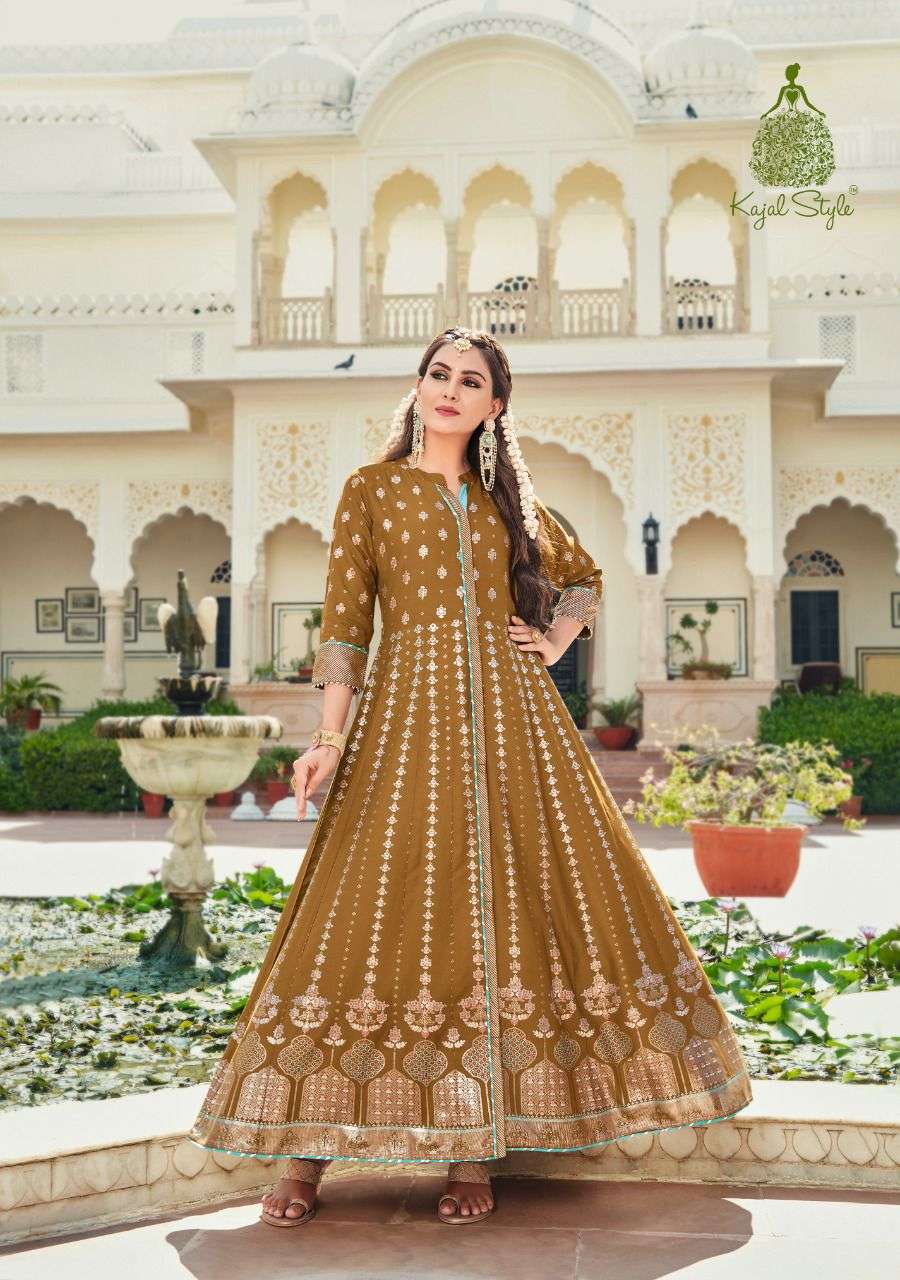 COLOURBAR VOL-8 BY KAJAL STYLE 8001 TO 8008 SERIES BEAUTIFUL STYLISH FANCY COLORFUL CASUAL WEAR & ETHNIC WEAR RAYON EMBROIDERED GOWNS AT WHOLESALE PRICE