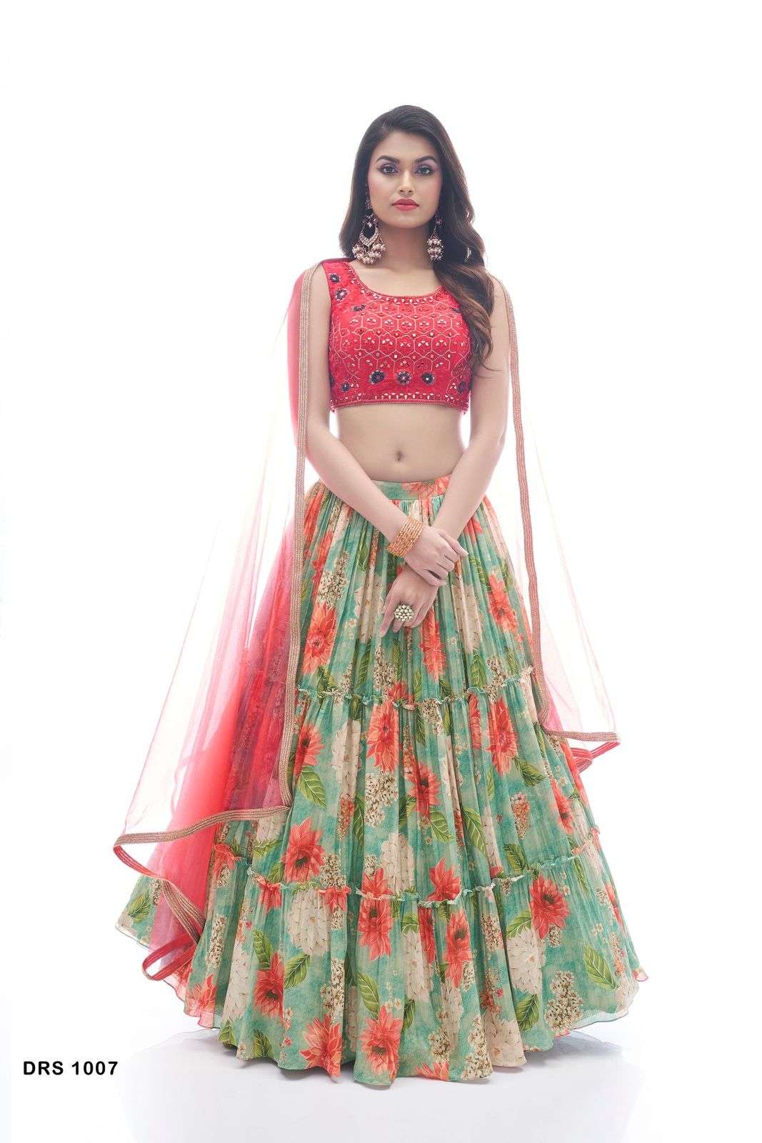 SHUBHRA BY DRESSTIVE BRIDAL WEAR COLLECTION BEAUTIFUL STYLISH COLORFUL FANCY PARTY WEAR & OCCASIONAL WEAR CHINNON/CHIFFON/JACQUARD/GEORGETTE LEHENGAS AT WHOLESALE PRICE