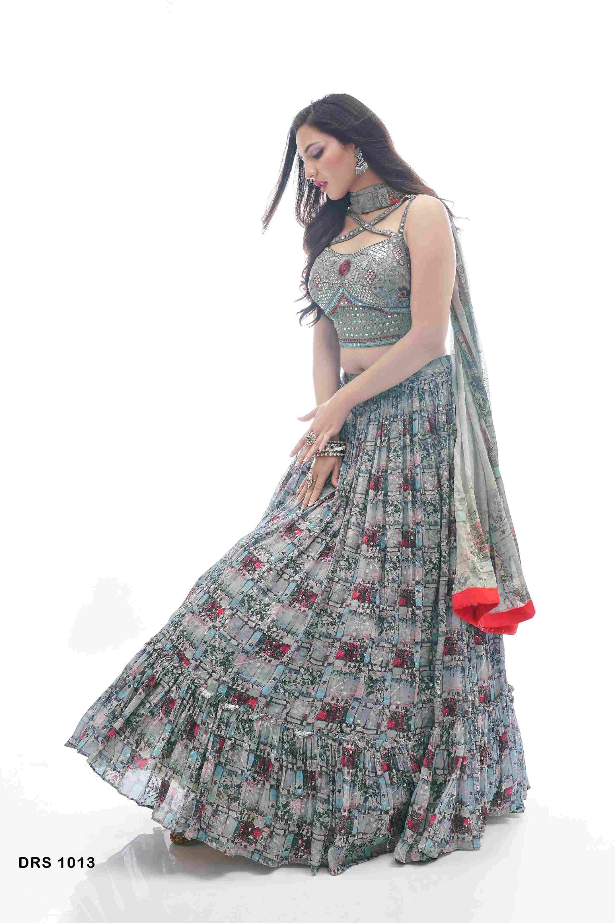 SHUBHRA BY DRESSTIVE BRIDAL WEAR COLLECTION BEAUTIFUL STYLISH COLORFUL FANCY PARTY WEAR & OCCASIONAL WEAR CHINNON/CHIFFON/JACQUARD/GEORGETTE LEHENGAS AT WHOLESALE PRICE